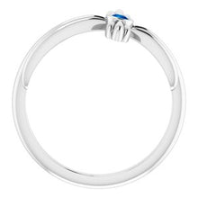 Load image into Gallery viewer, Sterling Silver Blue Sapphire Sideways Cross Ring
