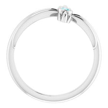 Charger l'image dans la galerie, Sterling Silver Blue Zircon Sideways Cross Ring
