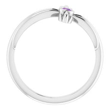 Charger l'image dans la galerie, Sterling Silver Amethyst Sideways Cross Ring
