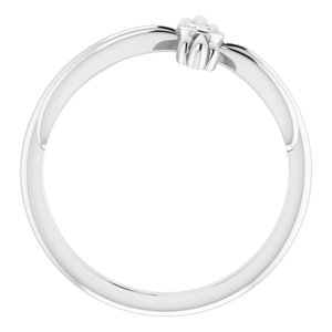 Sterling Silver Sapphire Sideways Cross Ring