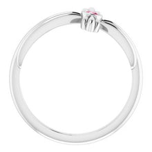 Charger l'image dans la galerie, Sterling Silver Pink Tourmaline Sideways Cross Ring
