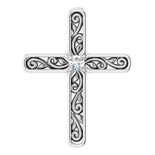 Load image into Gallery viewer, Sterling Silver .03 CTW Diamond Cross Pendant
