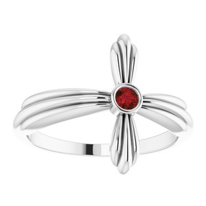 Solitaire Sideways Cross Ring  