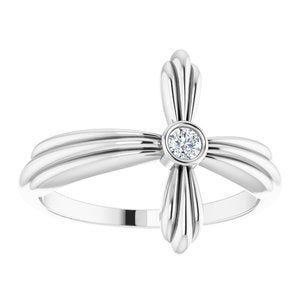 Solitaire Sideways Cross Ring  
