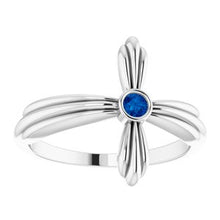 Load image into Gallery viewer, Solitaire Sideways Cross Ring  
