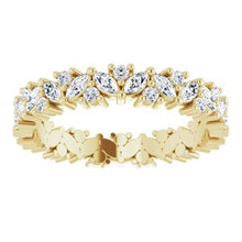 Load image into Gallery viewer, 14K Yellow 1 CTW Diamond Cluster Eternity Band Size 7
