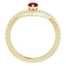 Load image into Gallery viewer, 14K Yellow Ruby &amp; 1/6 CTW Diamond Ring
