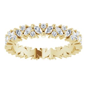 14K Jaune 1 CTW Diamond Cluster Eternity Band Taille 8