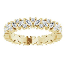 Load image into Gallery viewer, 14K Yellow 1 CTW Diamond Cluster Eternity Band Size 6.5

