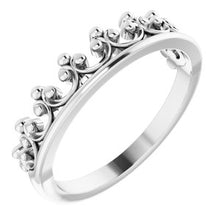 Load image into Gallery viewer, Sterling Silver Stackable Crown Ring
