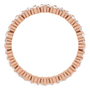 14K Rose 1 CTW Diamond Cluster Eternity Band Taille 7,5
