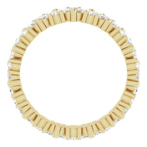 14K Jaune 9/10 CTW Diamond Cluster Eternity Band Taille 5