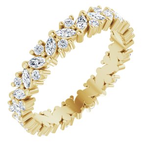14K Jaune 1 CTW Diamond Cluster Eternity Band Taille 7,5