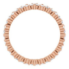 Charger l&#39;image dans la galerie, 14K Rose 1 CTW Diamond Cluster Eternity Band Taille 8

