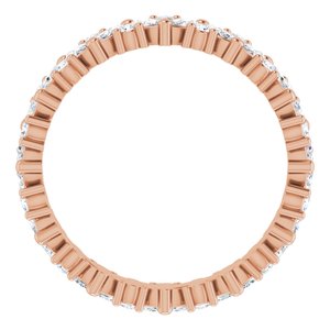 14K Rose 1 CTW Diamond Cluster Eternity Band Taille 8