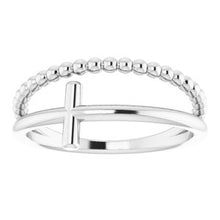 Charger l'image dans la galerie, Negative Space &amp; Beaded Cross Ring  
