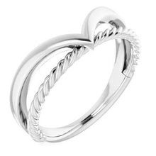 Charger l'image dans la galerie, Sterling Silver Negative Space Rope Ring
