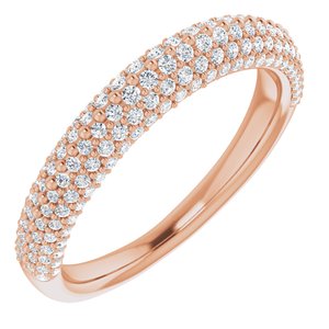 14K Rose 1/2 CTW Diamond Matching Band