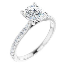 Load image into Gallery viewer, Platinum 6.5 mm Round Forever One‚Ñ¢ Moissanite &amp; 3/8 CTW Diamond Engagement Ring
