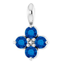 Load image into Gallery viewer, Sterling Silver Youth Imitation Blue Sapphire Pendant
