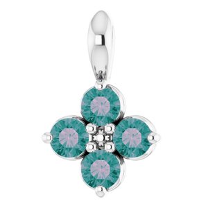 Sterling Silver Youth Imitation Alexandrite Pendant