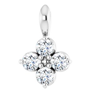 Sterling Silver Youth Imitation White Sapphire Pendant