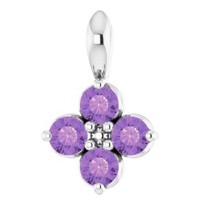 Sterling Silver Youth Imitation Amethyst Pendant