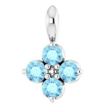 Load image into Gallery viewer, Sterling Silver Youth Imitation Aquamarine Pendant
