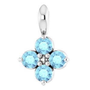 Sterling Silver Youth Imitation Aquamarine Pendant