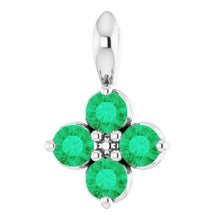 Load image into Gallery viewer, Sterling Silver Youth Imitation Emerald Pendant
