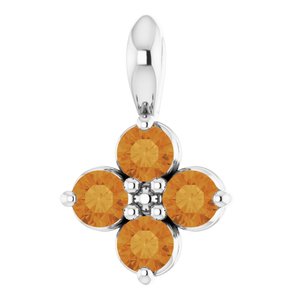 Sterling Silver Youth Imitation Citrine Pendant