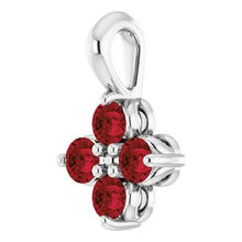 Load image into Gallery viewer, Sterling Silver Youth Imitation Mozambique Garnet Pendant
