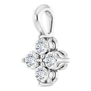 Sterling Silver Youth Imitation White Sapphire Pendant