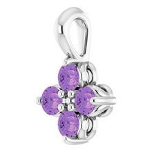 Load image into Gallery viewer, Sterling Silver Youth Imitation Amethyst Pendant
