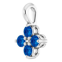 Load image into Gallery viewer, Sterling Silver Youth Imitation Blue Sapphire Pendant
