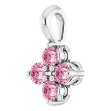 Load image into Gallery viewer, Sterling Silver Youth Imitation Pink Tourmaline Pendant
