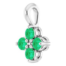 Load image into Gallery viewer, Sterling Silver Youth Imitation Emerald Pendant
