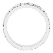 Load image into Gallery viewer, 18K White 7 mm Scroll Band   Size 12
