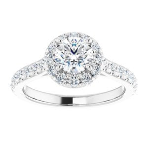 Charles & Colvard Moissanite¬Æ & Diamond French-Set Halo-Style Engagement Ring 