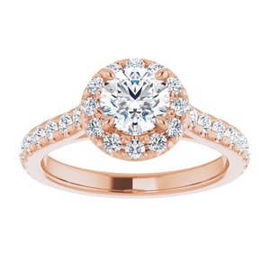 Charles & Colvard Moissanite¬Æ & Diamond French-Set Halo-Style Engagement Ring 