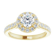 Load image into Gallery viewer, Charles &amp; Colvard Moissanite¬Æ &amp; Diamond French-Set Halo-Style Engagement Ring 
