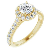 Load image into Gallery viewer, 14K Yellow 6.5 mm Round Forever One‚Ñ¢ Moissanite &amp; 7/8 CTW Diamond Engagement Ring
