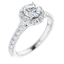Load image into Gallery viewer, 14K White 6.5 mm Round Forever One‚Ñ¢ Moissanite &amp; 7/8 CTW Diamond Engagement Ring
