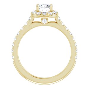 14K Yellow 6.5 mm Round Forever One‚Ñ¢ Moissanite & 7/8 CTW Diamond Engagement Ring