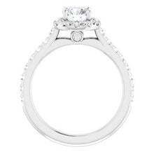 Load image into Gallery viewer, 14K White 6.5 mm Round Forever One‚Ñ¢ Moissanite &amp; 7/8 CTW Diamond Engagement Ring
