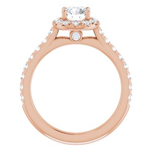 14K Rose 6.5 mm Round Forever One‚Ñ¢ Moissanite & 7/8 CTW Diamond Engagement Ring