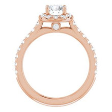 Load image into Gallery viewer, 14K Rose 6.5 mm Round Forever One‚Ñ¢ Moissanite &amp; 7/8 CTW Diamond Engagement Ring

