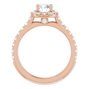 14K Rose 6.5 mm Round Forever One‚Ñ¢ Moissanite & 7/8 CTW Diamond Engagement Ring