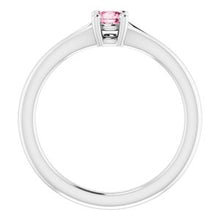 Charger l'image dans la galerie, Sterling Silver Imitation Pink Tourmaline Youth Solitaire Ring
