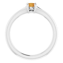 Load image into Gallery viewer, Sterling Silver Imitation Citrine Youth Solitaire Ring
